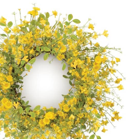 20.75" Mixed Daisy Floral Wreath
